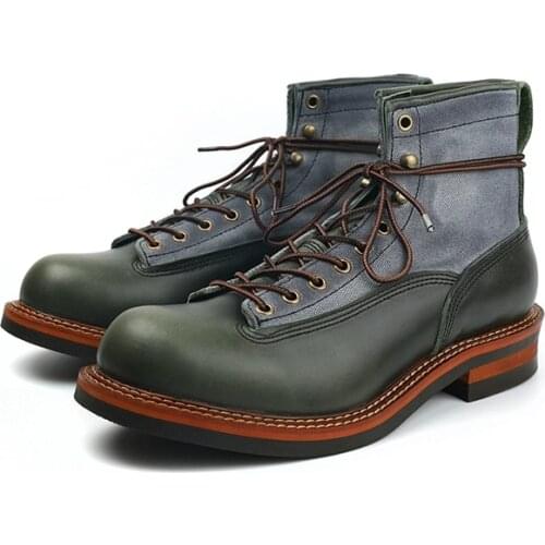 Yomior 2021 Vintage Men Boots Handmade Cow Leather Casual Shoes Top Quality Autumn Winter British Motorcycle Boots Ankle Boots