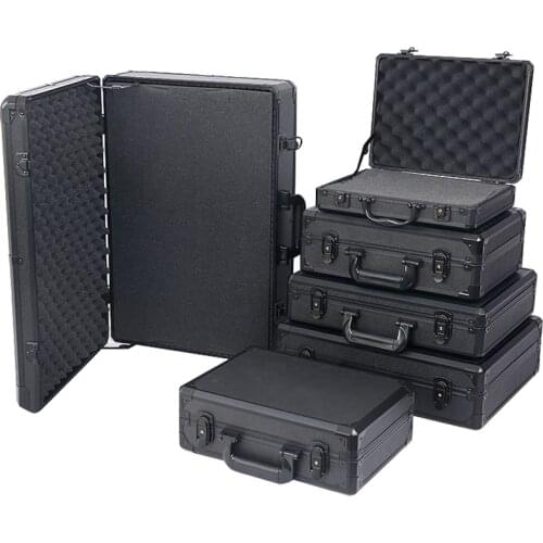 Aluminum alloy ToolBox Suitcase Equipment Safety Box Instrument Case File Storage Tool Case With Pre-cut Sponge