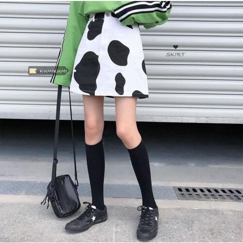 Woman skirts 2021 new Korean version of the cow A-line skirt womens early spring high waist slim short temperament skirt