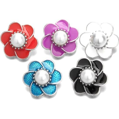 10pcs/lot New Mixed Snap Button Jewelry Oil Painting Flowers Snaps Buttons for Women 18MM Snap Bracelet Bangles Snaps Jewelry