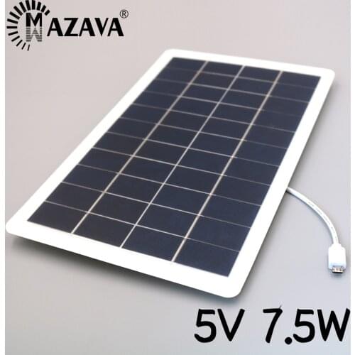 1500mA 7.5W 5V Solar Panel Portable Solar Charger Micro USB Solar Pane Climbing Fast Charge Travel DIY Solar Charger Powerbank