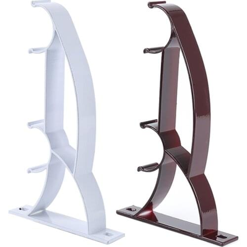 2pcs Living Room Home Aluminum Alloy Curtain Rod Pole Holder Wall Mounted Bracket Base Decor Curtain Decorative Accessory New