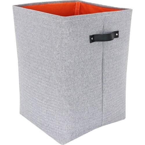 2PCS / LOT Cotton Cloth Dirty Clothes Laundry Basket Simple Folding Large Capacity Storage Hamper Grey