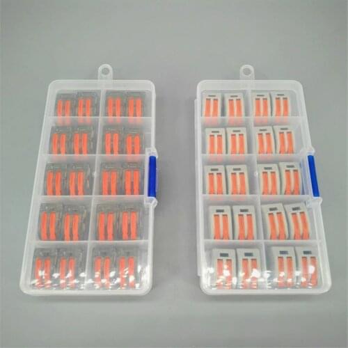 Whole Boxed 20Pcs 2 Pin Universal compact wire wiring connector conductor terminal block with lever