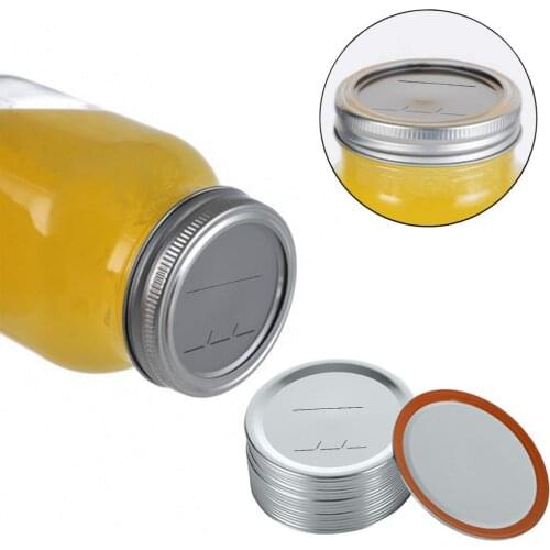 24pcs 70/86mm Mason Jar Cover Mason Jars Lid Wide Mouth Mason Jar Canning Lids Reusable Leak Proof Split-Type Silver Lids