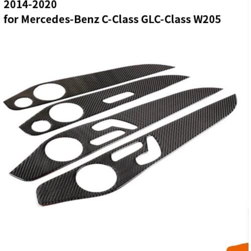 For Mercedes-Benz C-Class GLC-Class W205 2014-2020 Accessories Carbon Fiber Door Decoration Sticker Interior Door Panels