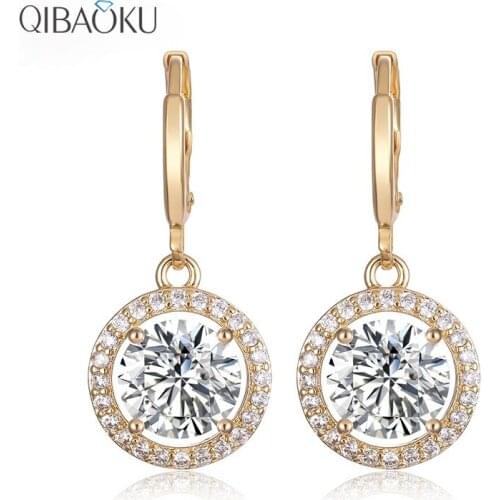 925 Sterling Silver Drop Earrings for Women Ear Jewelry with Big Stone 8mm Crystal Zirconia Catkin Korean Style