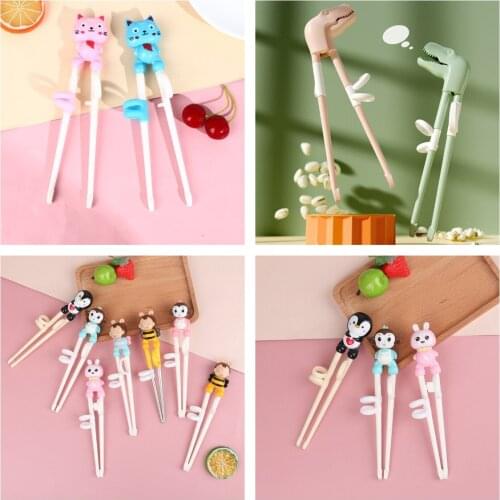14 Styles Cartoon Animal Head Chopsticks Children Eating Training Chopsticks Baby Learning Chopsticks