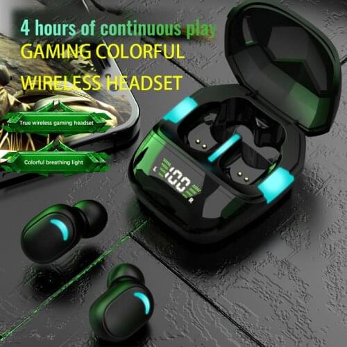 Gaming TWS Headset Wireless Earphone Low Latency Bluetooth-compatible Earbuds Headphones with Mic LED Display for Game Mobiles