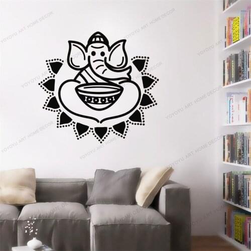 Indian Cuisine Hot Spicy Food Elephant and Bowl Wall Decal Vinyl Window Sticker Restaurant Kitchen Decor Art Mural CX660