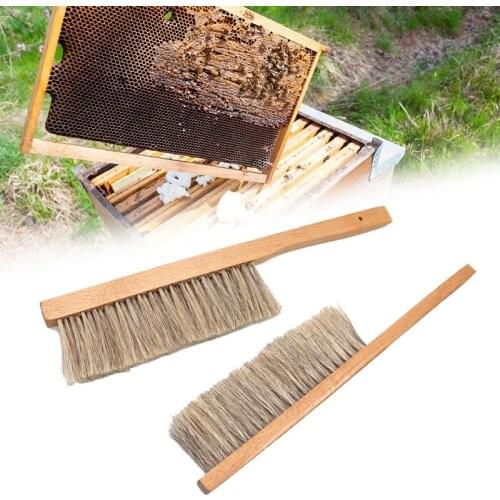 Beekeeping Tools Soft Horsetail Hair Wood Bee Sweep Brush Two and Three Rows Bee Brushes Beekhive Cleaning Beekeeping Equipments