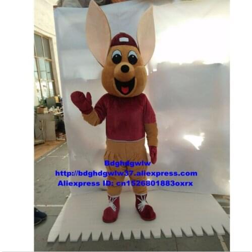 Brown Kangaroo Roo Mascot Costume Adult Cartoon Character Outfit Suit Performance Costumes Sports Events zx452