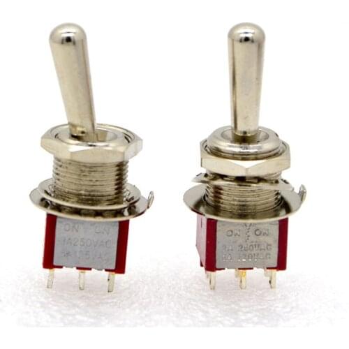 10pcs 12mmToggle Switch Mini Switches 6 Pin 3Pin 2 gear 3 gear MTS-102 / 103/202/203 ON-ON / ON-OFF -ON Latching Switch