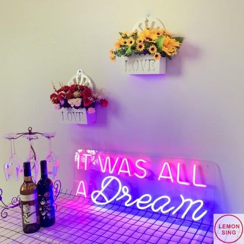 Custom Neon Sign It Was all a Dream Neon Sign Party Bar Neon Decor Acrylic Flex Led Custom Pink Blue Light Home Room