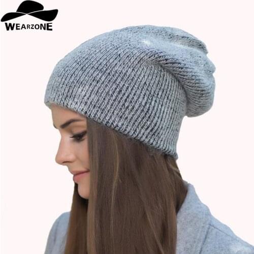 New Women Wool Beanie Autumn Winter Casual Knitted Caps Solid Snap Slouch Skullies Bonnet Beanie Hats Gorro