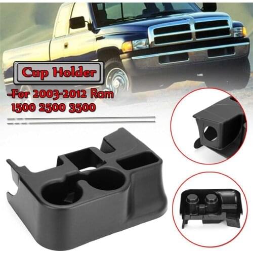 Car Center Console Armrest Water Cup Drinks Holders Cup Holder Storage Box for Dodge Ram 1500 2500 3500 2003-2012 Black