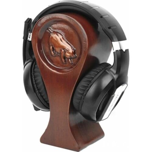 Retro Wood Headphone Stand Gaming Headset Holder Hanger Desktop Gaming Earphone Stand Headphone Hanger
