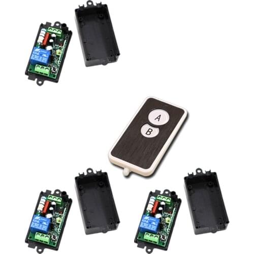 AC110V 220V Relay 1 CH RF Wireless Remote Control Switch System 315/433.92 MHZ 1Transmitter And 3Receiver Latched (A-ON/B-OFF)