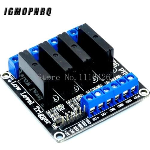 Low Level 5V 4 Channel Solid State Relay Module SSR G3MB-202P 240V 2A Output with Resistive Fuse For Arduino 4 Way