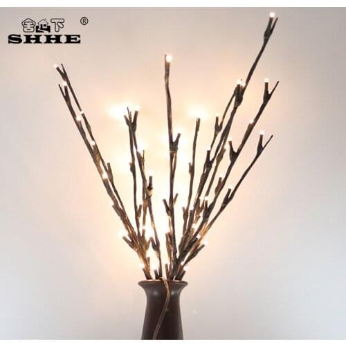 Lighted Twig Fairy Branch Lights String Decorative Artificial Willow Tree Plants Floral Lighting Crafts with Timer for Home