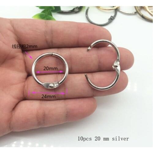10 Pieces/Batch Of 20 MM Inner Diameter Metal Spring Door O Ring Opening Key Ring For Leather Bag With Chain Buckle Accessories
