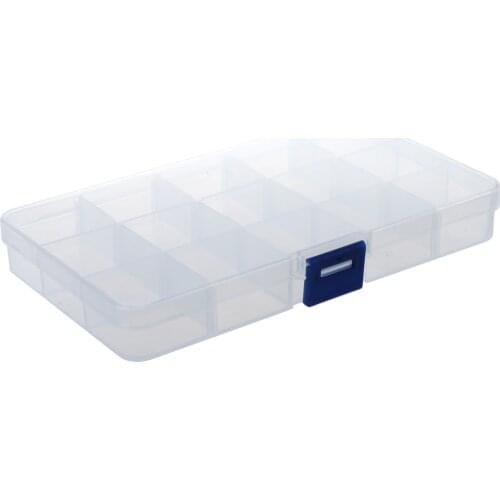 15 Compartments Plastic Storage Plastic Jewelry Box HOT