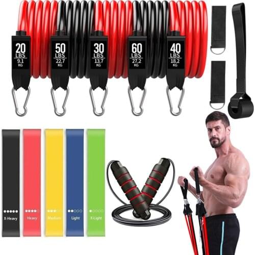 200lb Fitness Booty Resistance Elastic Band Workout for Training Home Exercise Sport Gym Dumbbell Harness Set Expander Equipment
