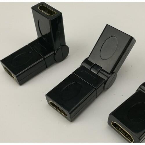 300PCS HDMI 1.4 Female To Female Cable Adapter Converter 360 Degree Rotatory Plug Angle Folding Connector for PS4 PS3 TV BOX