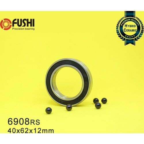 6908 Hybrid Ceramic Bearing 40x62x12 mm ABEC-1 ( 1 PC ) Bicycle Bottom Brackets & Spares 6908RS Si3N4 Ball Bearings