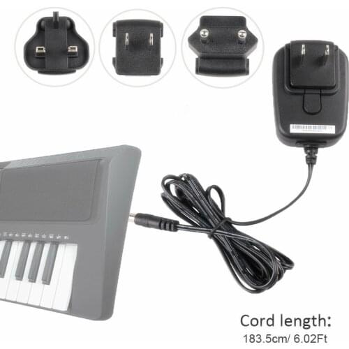 12V Power Supply Adapter Charger for Yamaha Keyboard PA PSR YPG YPT DD EZ NP DGX Series Charger with US, EU, UK Plug can Change