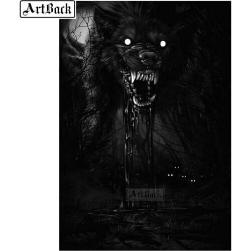 5d diy diamond painting wolf canvas embroidery full square / round animal diamond embroidery diy 3d art decoration