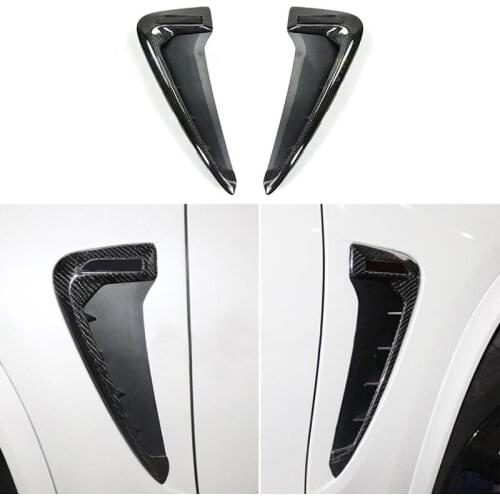 Car accessories 2x 100% Real Carbon Fiber Wing Air Flow Fender Intake Cover For BMW X5 F15 14-17