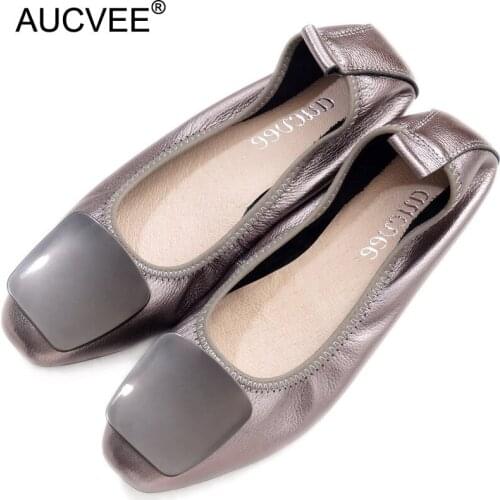 Genuine Leather Ballerina Luxury Shoes Women Designers Causal Slip-on Silver Loafer Shoes For Women Spring Autumn Ballet Flats