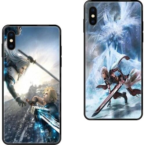 Comic Final Fantasy Black Soft TPU Cartoon Pattern Phone Case For Huawei Honor 20 20I 20S 10 10I 6A 7A 7X 8C 8X 9 9A 9I 9X Lite