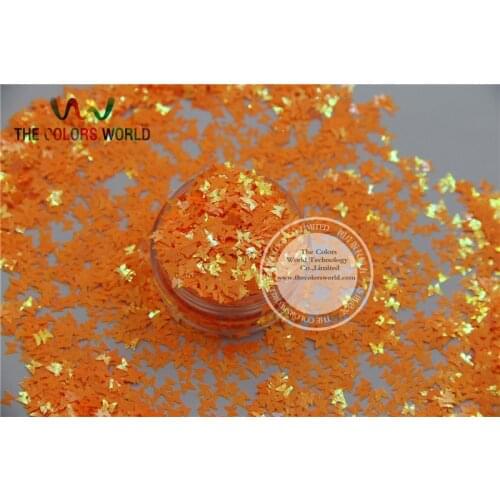 FI-12 Butterfly bowknot shapesPearlescent Iridescent Orange Colors confetti glitter for nail Art DIY decoration 1pack=50g