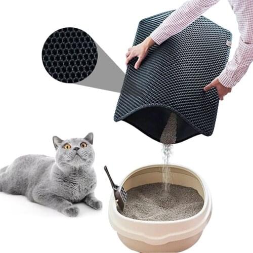 Waterproof Colorful Pet Cat Litter Mat Double Layer EVA Non-slip Cat Bed Pad Toilet for Cats House Cleaning Pets Litter Box Mat