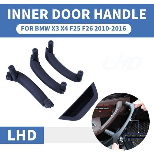 LHD RHD Beige Black Car Front Rear / Left Right Interior Door Handle Inner Panel Pull Trim Cover For BMW X3 X4 F25 F26 2010-2016
