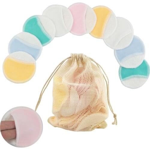Reusable Candy Colour Makeup Remover Bamboo Microfiber Cleaning Towel Washable Three Layer Wipes Nursing Pad Facial Care Tools