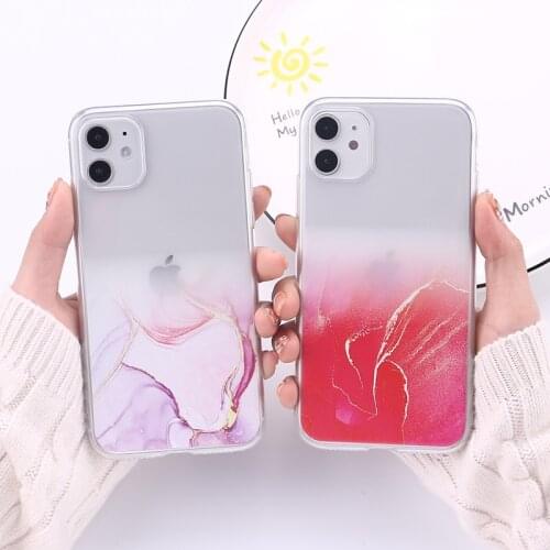 Fashion Vintage Marble Transparent Phone Case For iPhone 12 Mini 11 Pro XR XS Max 6S 8 7 Plus Soft Cover Capa Fundas