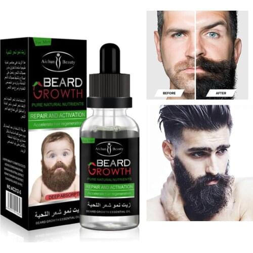 Mens Facial Hair Grow Thick Beard Growth Serum Mustache Growth Liquid 30ML Fast Hair Growth Treatment