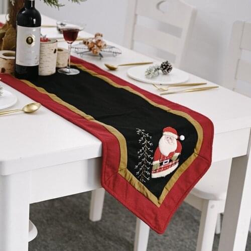 Cloth Santa Claus Snowflake Table Runner Merry Christmas Decorations For Home 2020 Christmas Kitchen Xmas Navidad New Year 2021