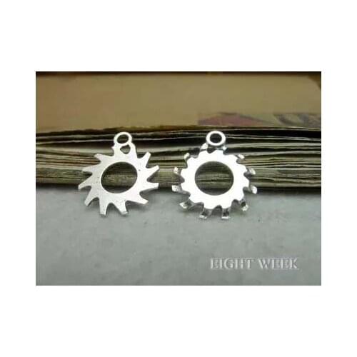 Zinc alloy pendant jewelry accessories diy handmade material charms ancient silver gear 18 * 23 mm