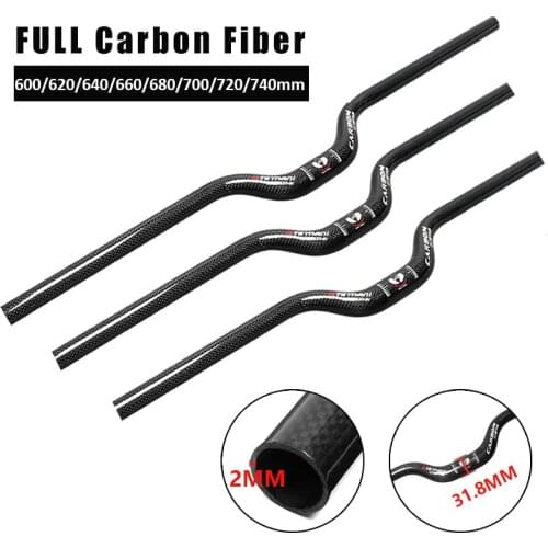 Full Carbon Fiber Rise MTB Bicycle Handlebar 31.8*600mm-740mm Ultralight Mountain Road Bike Riser Handle Bar Cycling Parts