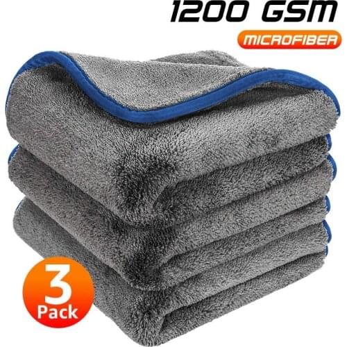 1200GSM Thick Car Wash Microfiber towel Car Cleaning Drying Towels Detailing Polishing Cloth Rags for Cars Kitchen glass 40x40cm