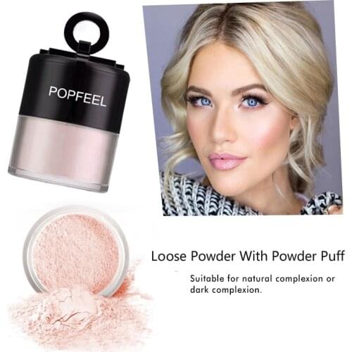 3 Colors Loose Powder With Powder Puff Finish Makeup Setting Powder Oil Control Long-Lasting Brighten Concealer Pores TSLM1