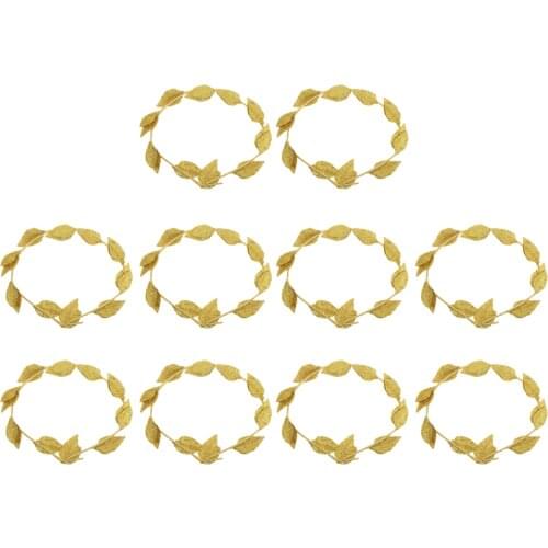 10 pcs Laurel Wreath Roman Greek Goddess Gold Leaf Headband Beach Wedding Parties Photo Props Leaves Headband Accessories