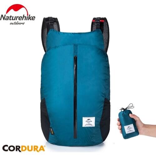 Naturehike High Quality CORDURA 25L Folding Portable Backpack Waterproof 30D Nylon Running Bag Lightweight Fashion Sports Bag