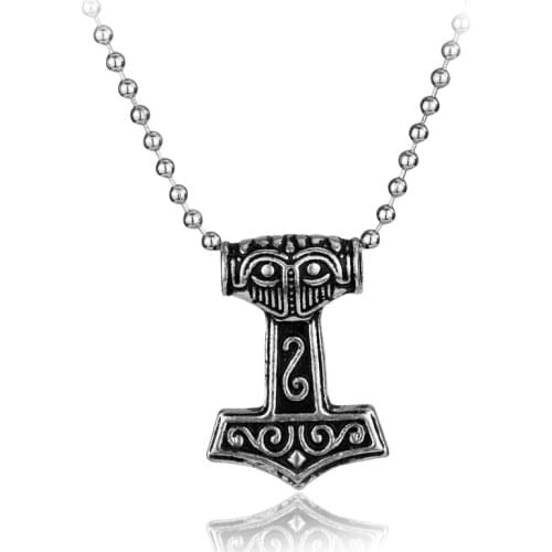 Nordic Viking Necklace Scandinavain Rune Odin Amulet Pendant Necklace Bead Chain Men Colar Gift Metal Celtic Jewelry