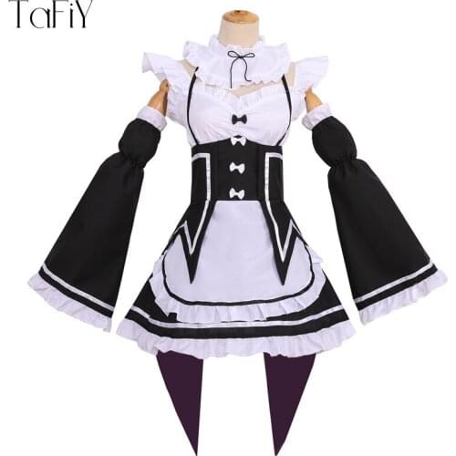 TaFiY Sexy Lingerie Maid Dress Anime Cosplay Costume Female Headwear Apron Lolita Uniform Woman Mandalorian Japanese Dress