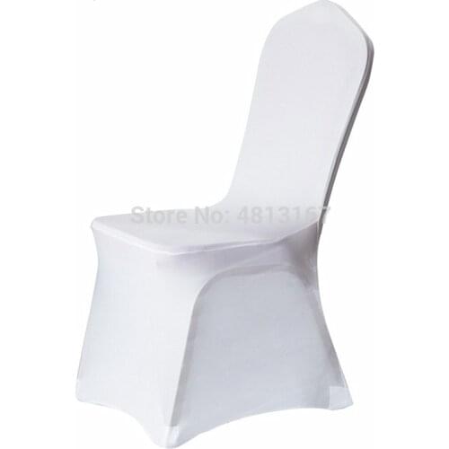 White Wedding Chair Cover Universal Stretch Polyester Spandex Elastic Seat Covers Weddings Hotel Outdoor Banquet Dinner Party